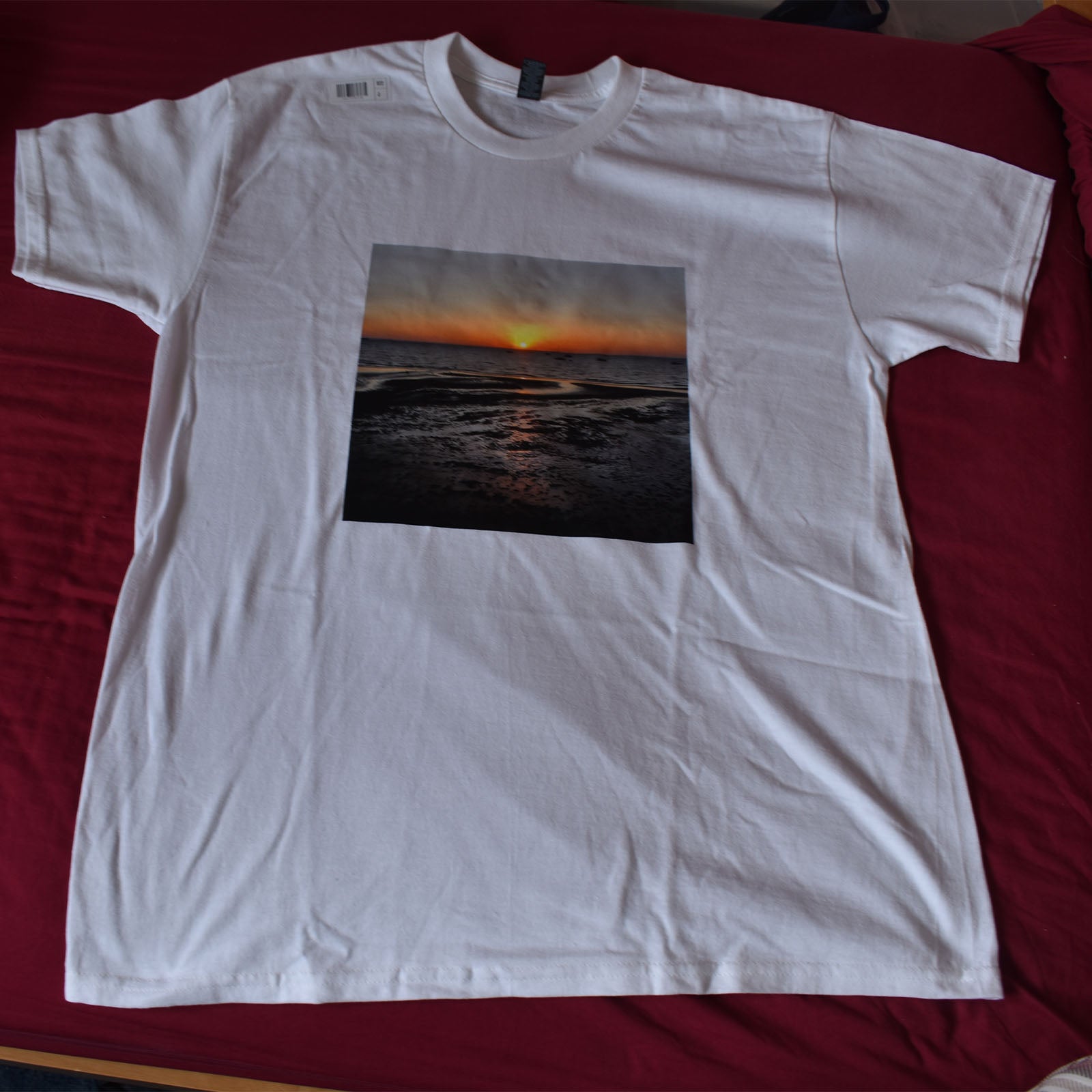 Short sleeve white sunrise T-shirt