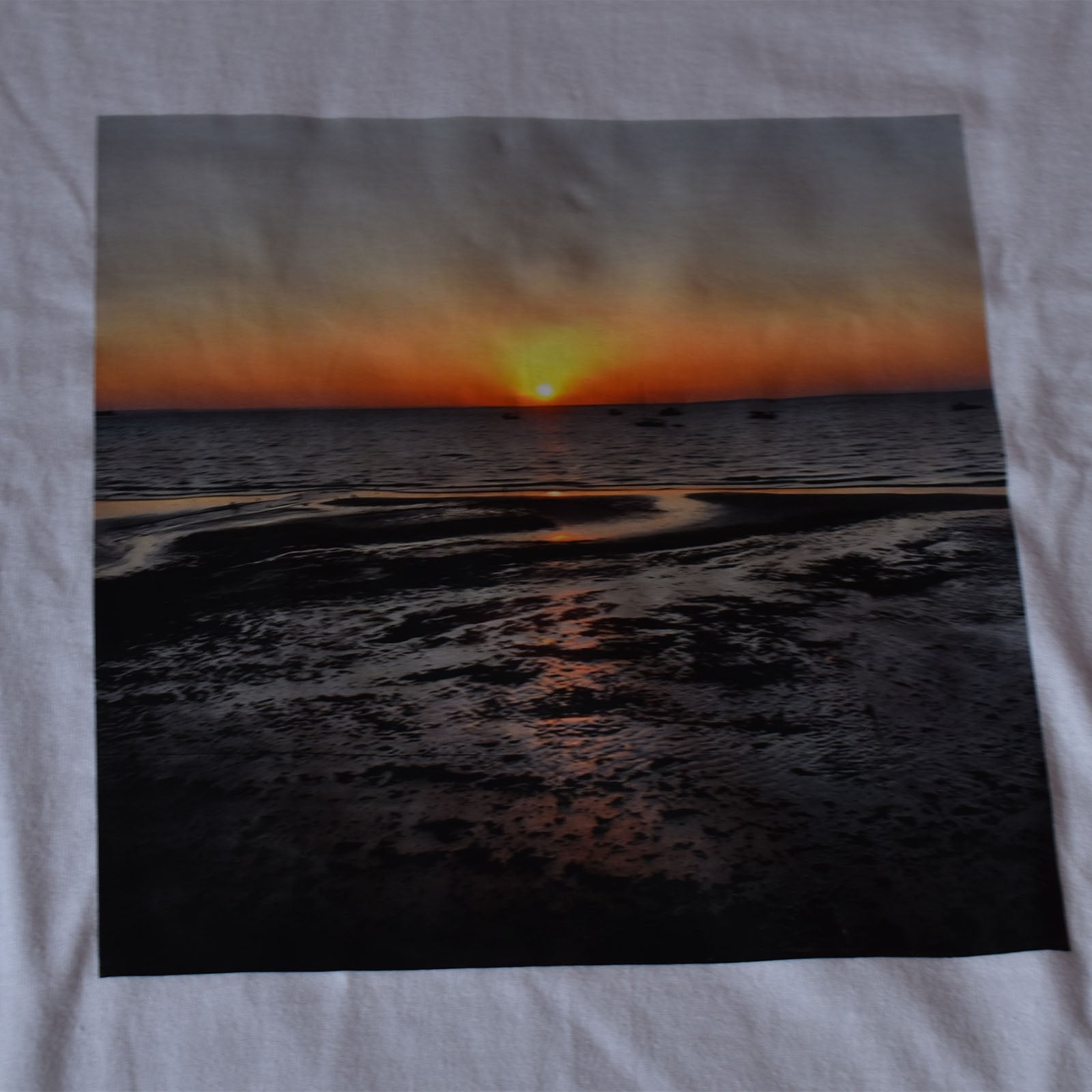 Short sleeve white sunrise T-shirt
